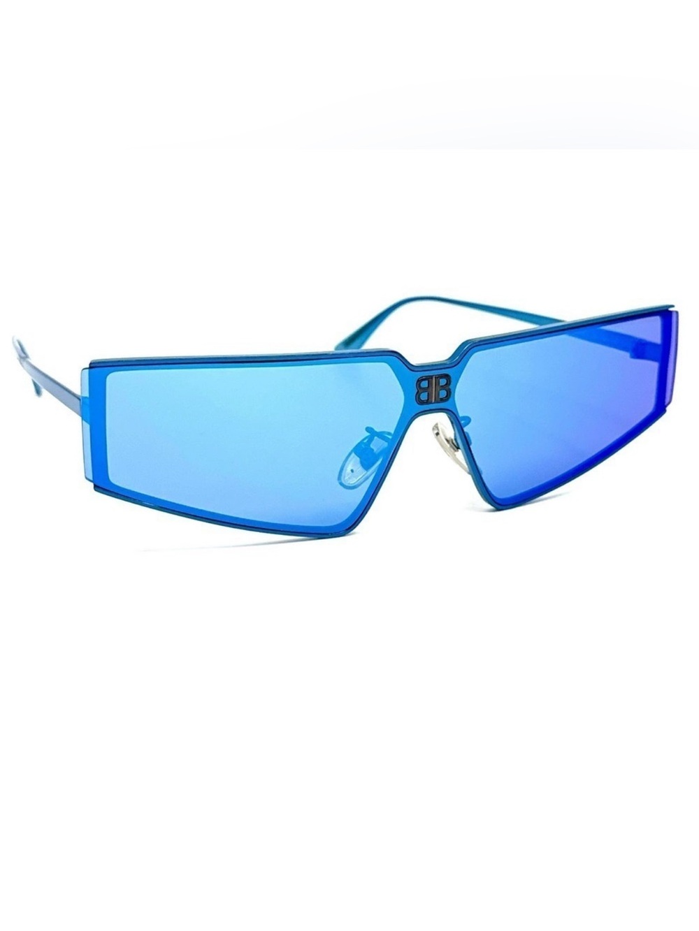 🌺 FOR TRADE WITH CLAIRE Balenciaga Women's Blue Shield Sunglasses with BB Logo - Picture 8 of 13
